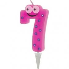 Свеча Paterra Свеча для торта Детская, цифра 7, розовый Свеча Paterra Свеча для торта Детская, цифра 7, розовый