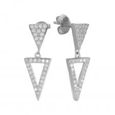 Серьги-пусеты из серебра с фианитами Серьги-пусеты из серебра с фианитами