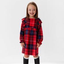 Платье детское с рюшами KAFTAN «Клетка» размер 30 (98-104 см) Платье детское с рюшами KAFTAN «Клетка» размер 30 (98-104 см)