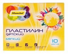 Пластилин Silwerhof Солнечная коллекция Мягкий 956154-10, восковой, 10 цветов, 150грамм Пластилин Silwerhof Солнечная коллекция Мягкий 956154-10, восковой, 10 цветов, 150грамм