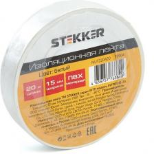 Изолента 013х15мм 20м белая Stekker 39904 Изолента 013х15мм 20м белая Stekker 39904