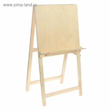 Мольберт тип «Хлопушка», 100x50x55 см, планшет 50x50 см, полка с двумя подстаканниками, неокрашенное дерево, Calligrata Мольберт тип «Хлопушка», 100x50x55 см, планшет 50x50 см, полка с двумя подстаканниками, неокрашенное дерево, Calligrata