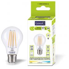 Филаментная светодиодная лампа General GLDEN-A60S-17-230-E27-2700 1/10/100, цена за 1 шт Филаментная светодиодная лампа General GLDEN-A60S-17-230-E27-2700 1/10/100, цена за 1 шт