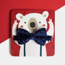 Детский галстук-бабочка «Мишка» 5x10 см, п/э Детский галстук-бабочка «Мишка» 5x10 см, п/э