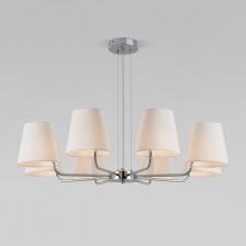 Подвесная люстра с абажурами Eurosvet 60155/8 хром обеспечит качественное основное освещение. Благодаря бежевым тканевым абажурам создается мягкое рассеянное свечение.В качестве источника света используются сменные лампы типа "Свеча" или "Шар" с цоколем E14. Патрон рассчитан на максимальную мощность ламп накаливания 40 Вт. Корпус светильника выполнен из высококачественного и прочного металла с надежным покрытием. Подвесная люстра легко устанавливается при помощи крепежной планки, которая обеспечивает надежную фиксацию светильника на потолке. Подвесная люстра с абажурами Eurosvet 60155/8 хром обеспечит качественное основное освещение. Благодаря бежевым тканевым абажурам создается мягкое рассеянное свечение.В качестве источника света используются сменные лампы типа "Свеча" или "Шар" с цоколем E14. Патрон рассчитан на максимальную мощность ламп накаливания 40 Вт. Корпус светильника выполнен из высококачественного и прочного металла с надежным покрытием. Подвесная люстра легко устанавливается при помощи крепежной планки, которая обеспечивает надежную фиксацию светильника на потолке.