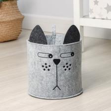 Органайзер для хранения Funny «Котяра», 24x24x22 см, 8 л, серый Органайзер для хранения Funny «Котяра», 24x24x22 см, 8 л, серый