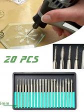 20 шт./компл. алмазные шлифовальные иглы для резьбы, наборы сверл с заусенцами 2,35 мм/3 мм, хвостовик для сверления Dremel, вращающийся инструмент 20 шт./компл. алмазные шлифовальные иглы для резьбы, наборы сверл с заусенцами 2,35 мм/3 мм, хвостовик для сверления Dremel, вращающийся инструмент