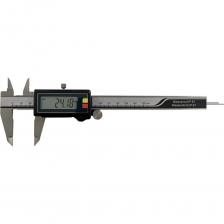 Профессиональный цифровой штангенциркуль MIB 02026370 предназначен для точного измерения внутренних и наружных размеров изделия. Более высокая скорость измерений по сравнению с нониусными штангенциркулями упрощает серийную проверку качества деталей. Штангенциркуль выполнен из нержавеющий стали, что обеспечивает прочность и долговечность. Матовое хромирование защищает от коррозии и продлевает срок службы инструмента. Закаленные измерительные губки обладают твердостью и прочностью. Поставляется в футляре для удобства хранения и транспортировки.Особенности модели:Диапазон измерений 0-150 мм, шаг 0,01 мм или 0,0005 дюйма, точность 0.03 мм.Легко читаемый цифровой дисплей.Винт фиксации подвижной рамкиМногофункциональные кнопки SET, M: установки единиц измерения мм/дюйм (UNIT), установки на «0» (ZERO), изменение режима измерений абсолютный/относительный.Ролик микроподачиПитание от батарейки CR2032.Глубиномер круглого сечения Ф1,6 ммСтепень пыле-, влагозащищенности IP67 Профессиональный цифровой штангенциркуль MIB 02026370 предназначен для точного измерения внутренних и наружных размеров изделия. Более высокая скорость измерений по сравнению с нониусными штангенциркулями упрощает серийную проверку качества деталей. Штангенциркуль выполнен из нержавеющий стали, что обеспечивает прочность и долговечность. Матовое хромирование защищает от коррозии и продлевает срок службы инструмента. Закаленные измерительные губки обладают твердостью и прочностью. Поставляется в футляре для удобства хранения и транспортировки.Особенности модели:Диапазон измерений 0-150 мм, шаг 0,01 мм или 0,0005 дюйма, точность 0.03 мм.Легко читаемый цифровой дисплей.Винт фиксации подвижной рамкиМногофункциональные кнопки SET, M: установки единиц измерения мм/дюйм (UNIT), установки на «0» (ZERO), изменение режима измерений абсолютный/относительный.Ролик микроподачиПитание от батарейки CR2032.Глубиномер круглого сечения Ф1,6 ммСтепень пыле-, влагозащищенности IP67