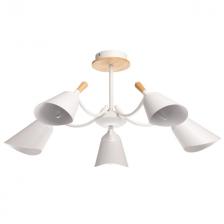 люстра потолочная DECITY Дэла 5х10Вт E14 металл дерево белый люстра потолочная DECITY Дэла 5х10Вт E14 металл дерево белый