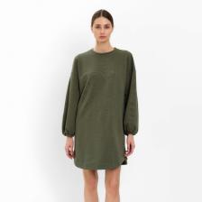 Платье с кулиской мини женское MINAKU: Casual Collection, хаки, размер 48 Платье с кулиской мини женское MINAKU: Casual Collection, хаки, размер 48