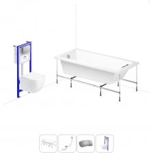 Комплексное предложение для обустройства ванной комнаты по специальной цене. Каждый элемент набора продуман и отвечает лучшим сантехническим решениям для ежедневного комфорта, максимальной гигиены и гарантирует надежный и безопасный монтаж. ВАННА ИЗ ЛИТЬЕВОГО АКРИЛА ОТ LAVINIA BOHO Акриловая ванна Catani производится с лево- и правосторонним разворотом в размерах 160 и 170 см по длине, имеет увеличенную ширину – 80 см. Тонкие бортики лицевой и торцевой стенок визуально облегчают конструкцию, а широкий борт вдоль стенки позволяет размещать предметы гигиены. Вместительная чаша подходит для купания детей, принятия ванны и душа взрослыми разного роста и телосложения. Усиленный армированный корпус отлично сохраняет форму и не деформируется при нагрузках и наполнении чаши горячей водой. ПРОЧНЫЙ КАРКАС ИЗ СТАЛИ Ванна монтируется на усиленный стальной каркас и стабилизируется креплениями к стене. Конструкция надежно фиксирует чашу и равномерно распределяет динамическую нагрузку до 500 кг. Регулировка опор по высоте нивелирует перепады уровня пола на различных поверхностях. СИФОН С ПОВЫШЕННОЙ ФУНКЦИОНАЛЬНОСТЬЮ Автоматический слив-перелив Useful Extras от Wellsee с донным клапаном click-clack и съемной накладкой на перелив изготовлен из полипропилена повышенной прочности. Накладка на перелив и крышка донного клапана выполнены из латуни. Функция верхней очистки позволяет с легкостью устранять возможные засоры, а плоский гидрозатвор служит барьером для неприятных канализационных газов и занимает минимум места под ванной. ПОДГОЛОВНИК НА САМОКЛЕЯЩЕЙСЯ ЛЕНТЕ Подголовник на ванну от Wellsee из вспененного полиуретана с гелевой структурой гипоаллергенен и безопасен для здоровья человека. Благодаря волнообразной форме и высокой эластичности подушка мгновенно адаптируется к изгибам тела, равномерно распределяет нагрузку в шейно-воротниковой зоне. Поверхность изделия не впитывает влагу и запахи, что гарантирует высокий уровень гигиены и износостойкость при продолжительном контакте с водой. ПОДВЕСНОЙ УНИТАЗ LAVINIA BOHO СО 100% ОТКРЫТЫМ КРАЕМ Унитаз Lavinia Boho One в минималистичном дизайне — бестселлер поколения безободковой керамики из санфарфора. Гладкая беспористая поверхность обладает повышенной прочностью и износостойкостью, не скапливает грязь и сокращает рост бактерий. Чаша Rimless со скрытым креплением качественно омывается с первого смыва без брызг и обеспечивает 100% гигиеничность и простоту в уходе за изделием. При мощном каскадном смыве выделения сразу попадают в воду и блокируются жидкостью, минимизируя распространение неприятных запахов. БЫСТРОСЪЕМНОЕ СИДЕНЬЕ С КРЫШКОЙ Эргономичная форма сиденья позволяет с удобством расположиться людям разного возраста и комплекции. Благодаря встроенным в петли демпферам сиденье с крышкой опускаются мягко и бесшумно. Установить или снять сиденье можно всего за несколько секунд одним нажатием. Конструкция выдерживает нагрузку до 400 кг и имеет более 100.000 циклов открывания/закрывания. Сиденье из дюропласта гипоаллергенно и полностью безопасно при контакте с кожей человека. УНИВЕРСАЛЬНАЯ ИНСТАЛЛЯЦИЯ С БЕСШОВНЫМ БАЧКОМ Инсталляционная система Lavinia Boho Relfix с универсальным креплением позволяет производить не только стандартный «прямой» монтаж рамы к стене, но и осуществлять «поворотный» монтаж, вплоть до установки в угол помещения. Цельнолитой бачок системы изготовлен из долговечного полимерного материала HDPE и изолирован от конденсационной влаги. Все соединительные элементы бачка для подключения инсталляции к трубопроводу изготовлены из латуни. ДИСПЕНСЕР ДЛЯ ДЕЗОДОРАЦИИ Дозатор для дезинфицирующих средств устанавливается в бачок инсталляционной системы RelFix и поддерживает гигиену унитаза, аромат свежести в туалетной комнате. Благодаря точной подгонке резервуара под туалетные блоки при каждом смыве с водой поступает одинаковое количество дезинфицирующего средства, которое равномерно распределяется по чаше унитаза. УЛЬТРАТОНКАЯ КЛАВИША СМЫВА Ультратонкий монтаж панели смыва сохраняет эстетику всей конструкции, а также облегчает поддержание чистоты санузла. Клавиша изготовлена из высоко Комплексное предложение для обустройства ванной комнаты по специальной цене. Каждый элемент набора продуман и отвечает лучшим сантехническим решениям для ежедневного комфорта, максимальной гигиены и гарантирует надежный и безопасный монтаж. ВАННА ИЗ ЛИТЬЕВОГО АКРИЛА ОТ LAVINIA BOHO Акриловая ванна Catani производится с лево- и правосторонним разворотом в размерах 160 и 170 см по длине, имеет увеличенную ширину – 80 см. Тонкие бортики лицевой и торцевой стенок визуально облегчают конструкцию, а широкий борт вдоль стенки позволяет размещать предметы гигиены. Вместительная чаша подходит для купания детей, принятия ванны и душа взрослыми разного роста и телосложения. Усиленный армированный корпус отлично сохраняет форму и не деформируется при нагрузках и наполнении чаши горячей водой. ПРОЧНЫЙ КАРКАС ИЗ СТАЛИ Ванна монтируется на усиленный стальной каркас и стабилизируется креплениями к стене. Конструкция надежно фиксирует чашу и равномерно распределяет динамическую нагрузку до 500 кг. Регулировка опор по высоте нивелирует перепады уровня пола на различных поверхностях. СИФОН С ПОВЫШЕННОЙ ФУНКЦИОНАЛЬНОСТЬЮ Автоматический слив-перелив Useful Extras от Wellsee с донным клапаном click-clack и съемной накладкой на перелив изготовлен из полипропилена повышенной прочности. Накладка на перелив и крышка донного клапана выполнены из латуни. Функция верхней очистки позволяет с легкостью устранять возможные засоры, а плоский гидрозатвор служит барьером для неприятных канализационных газов и занимает минимум места под ванной. ПОДГОЛОВНИК НА САМОКЛЕЯЩЕЙСЯ ЛЕНТЕ Подголовник на ванну от Wellsee из вспененного полиуретана с гелевой структурой гипоаллергенен и безопасен для здоровья человека. Благодаря волнообразной форме и высокой эластичности подушка мгновенно адаптируется к изгибам тела, равномерно распределяет нагрузку в шейно-воротниковой зоне. Поверхность изделия не впитывает влагу и запахи, что гарантирует высокий уровень гигиены и износостойкость при продолжительном контакте с водой. ПОДВЕСНОЙ УНИТАЗ LAVINIA BOHO СО 100% ОТКРЫТЫМ КРАЕМ Унитаз Lavinia Boho One в минималистичном дизайне — бестселлер поколения безободковой керамики из санфарфора. Гладкая беспористая поверхность обладает повышенной прочностью и износостойкостью, не скапливает грязь и сокращает рост бактерий. Чаша Rimless со скрытым креплением качественно омывается с первого смыва без брызг и обеспечивает 100% гигиеничность и простоту в уходе за изделием. При мощном каскадном смыве выделения сразу попадают в воду и блокируются жидкостью, минимизируя распространение неприятных запахов. БЫСТРОСЪЕМНОЕ СИДЕНЬЕ С КРЫШКОЙ Эргономичная форма сиденья позволяет с удобством расположиться людям разного возраста и комплекции. Благодаря встроенным в петли демпферам сиденье с крышкой опускаются мягко и бесшумно. Установить или снять сиденье можно всего за несколько секунд одним нажатием. Конструкция выдерживает нагрузку до 400 кг и имеет более 100.000 циклов открывания/закрывания. Сиденье из дюропласта гипоаллергенно и полностью безопасно при контакте с кожей человека. УНИВЕРСАЛЬНАЯ ИНСТАЛЛЯЦИЯ С БЕСШОВНЫМ БАЧКОМ Инсталляционная система Lavinia Boho Relfix с универсальным креплением позволяет производить не только стандартный «прямой» монтаж рамы к стене, но и осуществлять «поворотный» монтаж, вплоть до установки в угол помещения. Цельнолитой бачок системы изготовлен из долговечного полимерного материала HDPE и изолирован от конденсационной влаги. Все соединительные элементы бачка для подключения инсталляции к трубопроводу изготовлены из латуни. ДИСПЕНСЕР ДЛЯ ДЕЗОДОРАЦИИ Дозатор для дезинфицирующих средств устанавливается в бачок инсталляционной системы RelFix и поддерживает гигиену унитаза, аромат свежести в туалетной комнате. Благодаря точной подгонке резервуара под туалетные блоки при каждом смыве с водой поступает одинаковое количество дезинфицирующего средства, которое равномерно распределяется по чаше унитаза. УЛЬТРАТОНКАЯ КЛАВИША СМЫВА Ультратонкий монтаж панели смыва сохраняет эстетику всей конструкции, а также облегчает поддержание чистоты санузла. Клавиша изготовлена из высоко