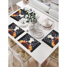 Комплект из 4-х тканевых плейсматов для сервировки обеденного пространства и декора кухни. Салфетки изготовлены из износостойкого и гипоаллергенного материала «Oxford» (100% полиэстер) плотностью 200 гр./кв.м., фактура рогожка. Особенностью ткани является водоотталкивающая пропитка. Изделие можно стирать при температуре 30-40 градусов, выбирая деликатный режим стирки. Принт нанесен с одной стороны. Аксессуар станет не только украшением вашего стола, но и защитит поверхность от возможных загрязнений, горячих тарелок и царапин. Яркость рисунка может отличаться от изображения на сайте. Допустимо отклонение в размерах +-2 см. Комплект из 4-х тканевых плейсматов для сервировки обеденного пространства и декора кухни. Салфетки изготовлены из износостойкого и гипоаллергенного материала «Oxford» (100% полиэстер) плотностью 200 гр./кв.м., фактура рогожка. Особенностью ткани является водоотталкивающая пропитка. Изделие можно стирать при температуре 30-40 градусов, выбирая деликатный режим стирки. Принт нанесен с одной стороны. Аксессуар станет не только украшением вашего стола, но и защитит поверхность от возможных загрязнений, горячих тарелок и царапин. Яркость рисунка может отличаться от изображения на сайте. Допустимо отклонение в размерах +-2 см.