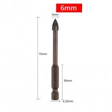 Новые 3/4/5/6/8/10/12 мм крестообразные шестигранные плитки, черные многофункциональные сверла, сплав, стекло, керамика, бетон Новые 3/4/5/6/8/10/12 мм крестообразные шестигранные плитки, черные многофункциональные сверла, сплав, стекло, керамика, бетон