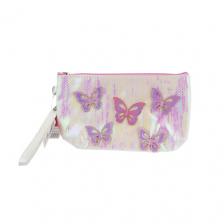 LUKKY Косметичка жемчужная с накладными бабочками LUKKY Косметичка жемчужная с накладными бабочками