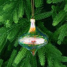 Игрушка ёлочная Yancheng Shiny шар стеклянный луковица с орнаментом 8 см Игрушка ёлочная Yancheng Shiny шар стеклянный луковица с орнаментом 8 см