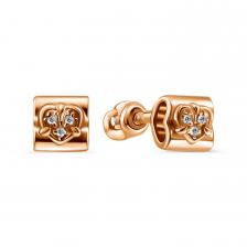 Серебряные серьги с бриллиантами и позолотой Серебряные серьги с бриллиантами и позолотой