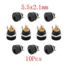 Разъемы постоянного тока 5,5x2,1 мм, набор из 10 штук Разъемы постоянного тока 5,5x2,1 мм, набор из 10 штук