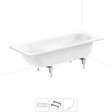 Комплексное предложение для обустройства ванной комнаты по специальной цене. ВАННА SANITANA BLB Стальная ванна Universal толщиной 3,5 мм производится длиной 150, 160, 170 см и шириной 70 и 75 см. Поставляется в комплекте с шумоизоляцией. Трехслойная стекловидная эмаль двойного обжига не подвержена истиранию, выцветанию и сохраняет равномерный белый цвет долгие годы. ПРОЧНЫЕ ОПОРЫ Ванна монтируется на оригинальные стальные ножки, которые надежно фиксируют чашу и равномерно распределяют динамическую нагрузку до 300 кг. Наличие регулировок на каждой опоре нивелирует незначительные перепады уровня пола и обеспечивает удобство установки на различных поверхностях. КОМПАКТНЫЙ СИФОН Автоматический слив-перелив Useful Extras с донным клапаном click-clack и съемной накладкой на перелив изготовлен из полипропилена повышенной прочности. Функция верхней очистки позволяет с легкостью устранять возможные засоры, а плоский гидрозатвор служит барьером для неприятных канализационных газов. Комплексное предложение для обустройства ванной комнаты по специальной цене. ВАННА SANITANA BLB Стальная ванна Universal толщиной 3,5 мм производится длиной 150, 160, 170 см и шириной 70 и 75 см. Поставляется в комплекте с шумоизоляцией. Трехслойная стекловидная эмаль двойного обжига не подвержена истиранию, выцветанию и сохраняет равномерный белый цвет долгие годы. ПРОЧНЫЕ ОПОРЫ Ванна монтируется на оригинальные стальные ножки, которые надежно фиксируют чашу и равномерно распределяют динамическую нагрузку до 300 кг. Наличие регулировок на каждой опоре нивелирует незначительные перепады уровня пола и обеспечивает удобство установки на различных поверхностях. КОМПАКТНЫЙ СИФОН Автоматический слив-перелив Useful Extras с донным клапаном click-clack и съемной накладкой на перелив изготовлен из полипропилена повышенной прочности. Функция верхней очистки позволяет с легкостью устранять возможные засоры, а плоский гидрозатвор служит барьером для неприятных канализационных газов.