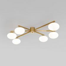 Потолочная люстра Eurosvet Opaline 70220/6 латунь в форме шара Потолочная люстра Eurosvet Opaline 70220/6 латунь в форме шара