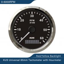 KUS 85 мм автоматический Морской Тахометр с ЖК-монитором 3000 об/мин 4000 об/мин 6000 об/мин 8000 об/мин 12 В/24 В с красной Желтой подсветкой KUS 85 мм автоматический Морской Тахометр с ЖК-монитором 3000 об/мин 4000 об/мин 6000 об/мин 8000 об/мин 12 В/24 В с красной Желтой подсветкой