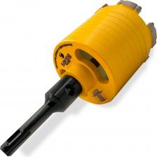 Алмазная коронка «MicroImpulse» MKSS Superseria специально создана для сверления отверстий в различных строительных материалах, включая армированный бетон, бетонные блоки, кирпич, пено- и газобетон, а также ФБС. Основное преимущество заключается в возможности работы в режиме микроудара при использовании алмазной дрели без смазочно-охлаждающей жидкости. Совместимость с насадкой-пылеудалителем и промышленным пылесосом обеспечивает охлаждение коронки и позволяет проводить работы на этапе чистовой отделки.Коронка оснащена турбированными алмазными сегментами, которые уменьшают трение и обеспечивают эффективное удаление шлама из зоны сверления. Лазерная сварка режущих элементов гарантирует прочное крепление к корпусу коронки, позволяя работать в условиях без СОЖ. Микроудар при воздействии способствует замене изношенных алмазов на новые.Микроудар — это высокочастотные удары с малой амплитудой и минимальной энергией, которые используются в процессе сверления для повышения его эффективности, что позволяет ускорить процесс и уменьшить износ инструмента.Однако стоит учесть, что данная коронка может так же использоваться в только безударном режиме при условии установки коронки на перфоратор.Инструкция по применению(дрель алмазного сверления):Начните работу в безударном режиме, пока коронка не проникнет в материал на глубину около 5-10 мм. Затем удалите центрирующее приспособление и включите режим микроудара для продолжения работы. Алмазная коронка «MicroImpulse» MKSS Superseria специально создана для сверления отверстий в различных строительных материалах, включая армированный бетон, бетонные блоки, кирпич, пено- и газобетон, а также ФБС. Основное преимущество заключается в возможности работы в режиме микроудара при использовании алмазной дрели без смазочно-охлаждающей жидкости. Совместимость с насадкой-пылеудалителем и промышленным пылесосом обеспечивает охлаждение коронки и позволяет проводить работы на этапе чистовой отделки.Коронка оснащена турбированными алмазными сегментами, которые уменьшают трение и обеспечивают эффективное удаление шлама из зоны сверления. Лазерная сварка режущих элементов гарантирует прочное крепление к корпусу коронки, позволяя работать в условиях без СОЖ. Микроудар при воздействии способствует замене изношенных алмазов на новые.Микроудар — это высокочастотные удары с малой амплитудой и минимальной энергией, которые используются в процессе сверления для повышения его эффективности, что позволяет ускорить процесс и уменьшить износ инструмента.Однако стоит учесть, что данная коронка может так же использоваться в только безударном режиме при условии установки коронки на перфоратор.Инструкция по применению(дрель алмазного сверления):Начните работу в безударном режиме, пока коронка не проникнет в материал на глубину около 5-10 мм. Затем удалите центрирующее приспособление и включите режим микроудара для продолжения работы.