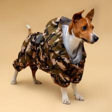 Комбинезон для собак, демисезонный с подкладом, размер L (ДС 32, Ог 48 см), камуфляжный Комбинезон для собак, демисезонный с подкладом, размер L (ДС 32, Ог 48 см), камуфляжный