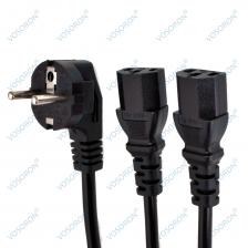 Разветвитель шнура питания европейского стандарта Schuko CEE7/7-IEC320 2XC13, с Y-образным разъемом, стандарта IEC 320 C13, 150 см Разветвитель шнура питания европейского стандарта Schuko CEE7/7-IEC320 2XC13, с Y-образным разъемом, стандарта IEC 320 C13, 150 см