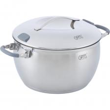 Кастрюля из нержавеющей стали Gipfel Hessen 52621 диаметром 24 см, объемом 5 л Толщина стенок 0,6 мм, толщина дна 4,1мм.Кастрюля изготовлена из нержавеющей стали «18/10», что гарантирует прочность и долговечность, а также гигиеничность посуды — отсутствие пор в данном материале исключает концентрацию вредных веществ. Эта кастрюля отлично подойдет для хранения еды после приготовления - вкус и полезные свойства блюда нисколько не пострадают.У кастрюли индукционное капсульное дно: при приготовлении пища нагревается равномерно и не подгорает, стенки не ломаются и не деформируются при использовании на различных видах плит.Кастрюля обладает прочной конструкцией и высоким качеством материалов, что обеспечивает долговечность и надежность в использовании. Она изящной округлой формы, которая придает ей особый шарм и уникальность, выполнена в стальном цвете с глянцевой полировкой.Внутри кастрюли атласная полировка и нанесена мерная шкала, с помощью которой удобно отмерить нужное количество воды и следить за ее уровнем.Ручки складные с удобным захватом и фиксатором, с силиконовыми накладками светло-серого цвета.Данная модель со стальной крышкой c отверстиями для выпуска пара и слива жидкости, с силиконовыми накладками по бокам.Это великолепный выбор для приготовления вкусных блюд и компактного размещения. Кастрюля упакована в коробку. Кастрюля из нержавеющей стали Gipfel Hessen 52621 диаметром 24 см, объемом 5 л Толщина стенок 0,6 мм, толщина дна 4,1мм.Кастрюля изготовлена из нержавеющей стали «18/10», что гарантирует прочность и долговечность, а также гигиеничность посуды — отсутствие пор в данном материале исключает концентрацию вредных веществ. Эта кастрюля отлично подойдет для хранения еды после приготовления - вкус и полезные свойства блюда нисколько не пострадают.У кастрюли индукционное капсульное дно: при приготовлении пища нагревается равномерно и не подгорает, стенки не ломаются и не деформируются при использовании на различных видах плит.Кастрюля обладает прочной конструкцией и высоким качеством материалов, что обеспечивает долговечность и надежность в использовании. Она изящной округлой формы, которая придает ей особый шарм и уникальность, выполнена в стальном цвете с глянцевой полировкой.Внутри кастрюли атласная полировка и нанесена мерная шкала, с помощью которой удобно отмерить нужное количество воды и следить за ее уровнем.Ручки складные с удобным захватом и фиксатором, с силиконовыми накладками светло-серого цвета.Данная модель со стальной крышкой c отверстиями для выпуска пара и слива жидкости, с силиконовыми накладками по бокам.Это великолепный выбор для приготовления вкусных блюд и компактного размещения. Кастрюля упакована в коробку.