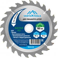 Пильный диск по дереву Диск пильный по дереву (190х30-20 мм; 24 зуба) Vertextools 190-24-30 Пильный диск по дереву Диск пильный по дереву (190х30-20 мм; 24 зуба) Vertextools 190-24-30