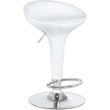 Стул с подставкой для ног белый барный (белый) Dobrin 1004-LM BOMBA BOMBA, цвет сиденья белый, основания хром Стул с подставкой для ног белый барный (белый) Dobrin 1004-LM BOMBA BOMBA, цвет сиденья белый, основания хром