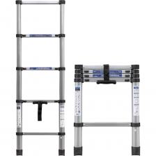 Телескопическая алюминиевая лестница 1.4 м от бренда Scheppach – это многофункциональное и надежное решение для любых высотных задач. Компактная в хранении, но впечатляюще функциональная в разложенном виде: всего 61,5 см в сложенном состоянии превращаются в полноценную платформу с 5 удобными ступенями и высотой 1.4 метра.Преимущества:1. Максимальная безопасностьВыдерживает нагрузку до 150 кгПрорезиненные нескользящие ножки обеспечивают устойчивость даже на скользкой поверхностиФиксирующие крепления надежно удерживают каждую ступень, исключая самопроизвольное складывание2. Идеальная компактностьВысота в сложенном виде — всего 61,5 смУдобно хранится в шкафу, кладовке, багажнике автомобиля или на балконе3. Легкость и прочностьВес — всего 3.5 кг, благодаря алюминиевой конструкцииЛегко переносить, складывать и раскладыватьДолговечные материалы гарантируют надежную эксплуатацию4. Удобство использования5 широких ступеней обеспечивают комфортный подъем и спускТелескопический механизм работает плавно и точно5. Универсальность примененияОтличный помощник в быту: от мытья окон до сбора урожая и украшения домаПодходит для ремонта, доступа к верхним полкам, замены лампочек и многого другого Телескопическая алюминиевая лестница 1.4 м от бренда Scheppach – это многофункциональное и надежное решение для любых высотных задач. Компактная в хранении, но впечатляюще функциональная в разложенном виде: всего 61,5 см в сложенном состоянии превращаются в полноценную платформу с 5 удобными ступенями и высотой 1.4 метра.Преимущества:1. Максимальная безопасностьВыдерживает нагрузку до 150 кгПрорезиненные нескользящие ножки обеспечивают устойчивость даже на скользкой поверхностиФиксирующие крепления надежно удерживают каждую ступень, исключая самопроизвольное складывание2. Идеальная компактностьВысота в сложенном виде — всего 61,5 смУдобно хранится в шкафу, кладовке, багажнике автомобиля или на балконе3. Легкость и прочностьВес — всего 3.5 кг, благодаря алюминиевой конструкцииЛегко переносить, складывать и раскладыватьДолговечные материалы гарантируют надежную эксплуатацию4. Удобство использования5 широких ступеней обеспечивают комфортный подъем и спускТелескопический механизм работает плавно и точно5. Универсальность примененияОтличный помощник в быту: от мытья окон до сбора урожая и украшения домаПодходит для ремонта, доступа к верхним полкам, замены лампочек и многого другого