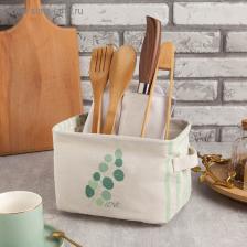 Текстильная корзинка «Эвкалипт», 20.5x16x14.5 см Текстильная корзинка «Эвкалипт», 20.5x16x14.5 см