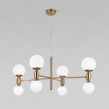 Подвесная люстра Bubble в цвете латунь– это выразительное сочетание геометрических форм и лаконичного дизайна. Круглые плафоны белого цвета разных диаметров формируют мягкий равномерный свет. Светильник рассчитан на 8 сменных ламп. Люстра Bubble добавит уникальную атмосферу в интерьер спальни, гостиной или кухни.Высота подвеса регулируется2 цоколя – Е27 для верхних плафонов с диаметром 150мм, G9 – для нижних с диаметром 110мм.Серия Bubble представлена в пяти разных цветах: черный жемчуг , белый, черный , золото, латунь. Подвесная люстра Bubble в цвете латунь– это выразительное сочетание геометрических форм и лаконичного дизайна. Круглые плафоны белого цвета разных диаметров формируют мягкий равномерный свет. Светильник рассчитан на 8 сменных ламп. Люстра Bubble добавит уникальную атмосферу в интерьер спальни, гостиной или кухни.Высота подвеса регулируется2 цоколя – Е27 для верхних плафонов с диаметром 150мм, G9 – для нижних с диаметром 110мм.Серия Bubble представлена в пяти разных цветах: черный жемчуг , белый, черный , золото, латунь.