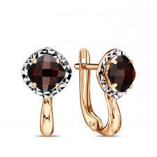 Золотые серьги с гранатом Золотые серьги с гранатом