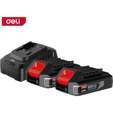 Набор аккумуляторов с зарядным устройством Deli DE-CM20A2E – профессиональное решение для бесперебойной работы Комплект 2x20В 2Ач + зарядное устройство – идеальный старт для работы с инструментами системы Deli Innolink. Готов к использованию – один аккумулятор в работе, второй на подзарядке. 2 интеллектуальных аккумулятора DL-DC20A2 с системой Innolink Быстрое зарядное устройство с контролем процесса 100% совместимость с профессиональными, DIY и садовыми инструментами Deli Инновационные технологии: Умное распределение энергии (Innolink) 4-уровневая защита: От перегрева От перегрузки От глубокого разряда От короткого замыкания Элементы питания EVE18650 премиум-класса Работа без простоев – пока один аккумулятор заряжается, второй в деле Индикация заряда на каждом аккумуляторе До 1000 циклов зарядки каждого АКБ Компактное зарядное с защитой от скачков напряжения Идеально для: Строительных бригад Ремонтных мастерских Садовых работ Домашнего использования Deli DE-CM20A2E – это не просто набор, а готовое рабочее решение. Удвойте свою производительность с профессиональным комплектом от Deli! P.S. Все преимущества системы Innolink теперь в двойном объеме – работайте эффективнее с двумя аккумуляторами в ротации. Набор аккумуляторов с зарядным устройством Deli DE-CM20A2E – профессиональное решение для бесперебойной работы Комплект 2x20В 2Ач + зарядное устройство – идеальный старт для работы с инструментами системы Deli Innolink. Готов к использованию – один аккумулятор в работе, второй на подзарядке. 2 интеллектуальных аккумулятора DL-DC20A2 с системой Innolink Быстрое зарядное устройство с контролем процесса 100% совместимость с профессиональными, DIY и садовыми инструментами Deli Инновационные технологии: Умное распределение энергии (Innolink) 4-уровневая защита: От перегрева От перегрузки От глубокого разряда От короткого замыкания Элементы питания EVE18650 премиум-класса Работа без простоев – пока один аккумулятор заряжается, второй в деле Индикация заряда на каждом аккумуляторе До 1000 циклов зарядки каждого АКБ Компактное зарядное с защитой от скачков напряжения Идеально для: Строительных бригад Ремонтных мастерских Садовых работ Домашнего использования Deli DE-CM20A2E – это не просто набор, а готовое рабочее решение. Удвойте свою производительность с профессиональным комплектом от Deli! P.S. Все преимущества системы Innolink теперь в двойном объеме – работайте эффективнее с двумя аккумуляторами в ротации.