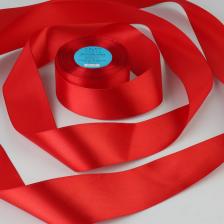 Лента атласная, 50 мм x 33 ± 2 м, цвет красный №026 Лента атласная, 50 мм x 33 ± 2 м, цвет красный №026