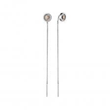 Серебряные серьги с бриллиантами и родированием Серебряные серьги с бриллиантами и родированием