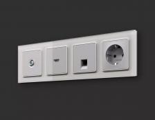 Комплект механизма компьютерной розетки RJ-45 экранированной с автоматической защитной шторкой Alfa Серебро глянец Quant Ambrella Volt MA412005 (AP4120, VM185) Комплект механизма компьютерной розетки RJ-45 экранированной с автоматической защитной шторкой Alfa Серебро глянец Quant Ambrella Volt MA412005 (AP4120, VM185)