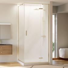 Душевой уголок Veconi Rovigo RV-073RG/R 80х90 см, профиль брашированное золото, стекло текстурное дождь Душевой уголок Veconi Rovigo RV-073RG/R 80х90 см, профиль брашированное золото, стекло текстурное дождь