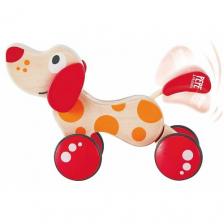 Каталка-игрушка Hape Walk-A-Long Puppy (E0347), красный/бежевый Каталка-игрушка Hape Walk-A-Long Puppy (E0347), красный/бежевый