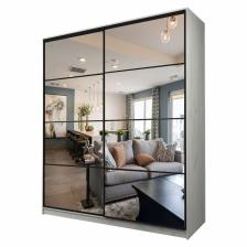 Шкаф - купе Max-МШ-23-6-20/2-55, с зеркалом, 2000x600x2300 мм, цвет дуб крафт белый Шкаф - купе Max-МШ-23-6-20/2-55, с зеркалом, 2000x600x2300 мм, цвет дуб крафт белый