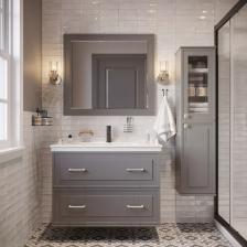 Мебель для ванной STWORKI Хадстен 100 cерая, подвесная, из МДФ, российская (гарнитур, комплект) Мебель для ванной STWORKI Хадстен 100 cерая, подвесная, из МДФ, российская (гарнитур, комплект)