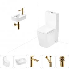 Комплексное предложение по специальной цене, включающее все необходимое для обустройства санузла / ванной комнаты. Элегантный вид напольного унитаза позволяет гармонично вписаться в интерьер современного санузла или ванной комнаты, наполняя его атмосферой роскоши и уюта. Санитарный фарфор Lavinia Boho имеет более твердую и гладкую поверхность, нежели сантехнический фаянс. Система антивсплеск увеличивает гигиеничность использования изделия и делает уборку более быстрой и простой. Компактная подвесная раковина Lavinia Boho One (370 х 245 х 100) — оптимально подходит для небольших ванных комнат или гостевых санузлов. Дизайнерская сантехника изготовлена в едином стиле: изделия прекрасно дополняют друг друга и формируют органичный тандем с латунными сифонами, донными клапанами, выпусками, угловыми вентилями и элегантными аксессуарами. Комплексное предложение по специальной цене, включающее все необходимое для обустройства санузла / ванной комнаты. Элегантный вид напольного унитаза позволяет гармонично вписаться в интерьер современного санузла или ванной комнаты, наполняя его атмосферой роскоши и уюта. Санитарный фарфор Lavinia Boho имеет более твердую и гладкую поверхность, нежели сантехнический фаянс. Система антивсплеск увеличивает гигиеничность использования изделия и делает уборку более быстрой и простой. Компактная подвесная раковина Lavinia Boho One (370 х 245 х 100) — оптимально подходит для небольших ванных комнат или гостевых санузлов. Дизайнерская сантехника изготовлена в едином стиле: изделия прекрасно дополняют друг друга и формируют органичный тандем с латунными сифонами, донными клапанами, выпусками, угловыми вентилями и элегантными аксессуарами.