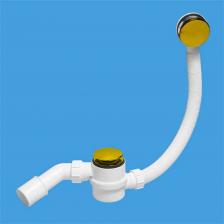 Сифон бутылочный для ванн/поддонов с выпуском и переливом (1 1/2''х40мм, L700ммхD34мм, D70мм/H35мм латунь сливная решётка/пробка тип-"кнопка" на резьбе); выход Дн=40/50мм; цвет-золото, McAlpine ПОЛУАВТОМАТ пластиковый (кнопка) с кол. (Lперелива=700мм) цвет - золото MRB12-G Сифон бутылочный для ванн/поддонов с выпуском и переливом (1 1/2''х40мм, L700ммхD34мм, D70мм/H35мм латунь сливная решётка/пробка тип-"кнопка" на резьбе); выход Дн=40/50мм; цвет-золото, McAlpine ПОЛУАВТОМАТ пластиковый (кнопка) с кол. (Lперелива=700мм) цвет - золото MRB12-G