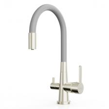 смеситель для кухни TOKITO Aisai гибкий излив латунь сатин серый смеситель для кухни TOKITO Aisai гибкий излив латунь сатин серый