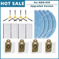 Сменные детали для робота-пылесоса ABIR R30, боковая щетка, фильтр НЕРА, насадка на швабру, тканевый мешок для пыли Сменные детали для робота-пылесоса ABIR R30, боковая щетка, фильтр НЕРА, насадка на швабру, тканевый мешок для пыли