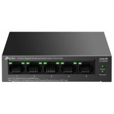 Настольный коммутатор TP-Link с 5 гигабитными портами, 4 порта PoE+ (LS105GP) Настольный коммутатор TP-Link с 5 гигабитными портами, 4 порта PoE+ (LS105GP)