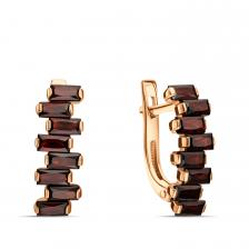 Золотые серьги с гранатом Золотые серьги с гранатом