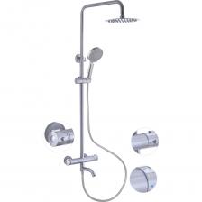 A52426 душевая стойка с термостатическим смесителем для ванны сатин смеситель-термостат: сталь SUS304 излив: L=163 мм, поворотный, переключение потока дивертор: поворот излива + ручка справа установочный комплект + штанга: сталь SUS304, H=910-1500 мм (от верхнего излива), сатин лейка ручная душевая круглая сатин/серый ABS пластик D=112 мм 3 режима, переключение поворотом диска излива шланг: L=1500 мм, PVC, антитвист, серебристый A52426 душевая стойка с термостатическим смесителем для ванны сатин смеситель-термостат: сталь SUS304 излив: L=163 мм, поворотный, переключение потока дивертор: поворот излива + ручка справа установочный комплект + штанга: сталь SUS304, H=910-1500 мм (от верхнего излива), сатин лейка ручная душевая круглая сатин/серый ABS пластик D=112 мм 3 режима, переключение поворотом диска излива шланг: L=1500 мм, PVC, антитвист, серебристый