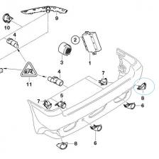 Левый Средний правый для Bmw X5 E53 2000-2006 задний Pdc датчик парковки крышка отделка автомобильные аксессуары Левый Средний правый для Bmw X5 E53 2000-2006 задний Pdc датчик парковки крышка отделка автомобильные аксессуары